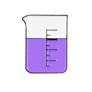 Purple Beaker Test Tube Science Brooch Pin